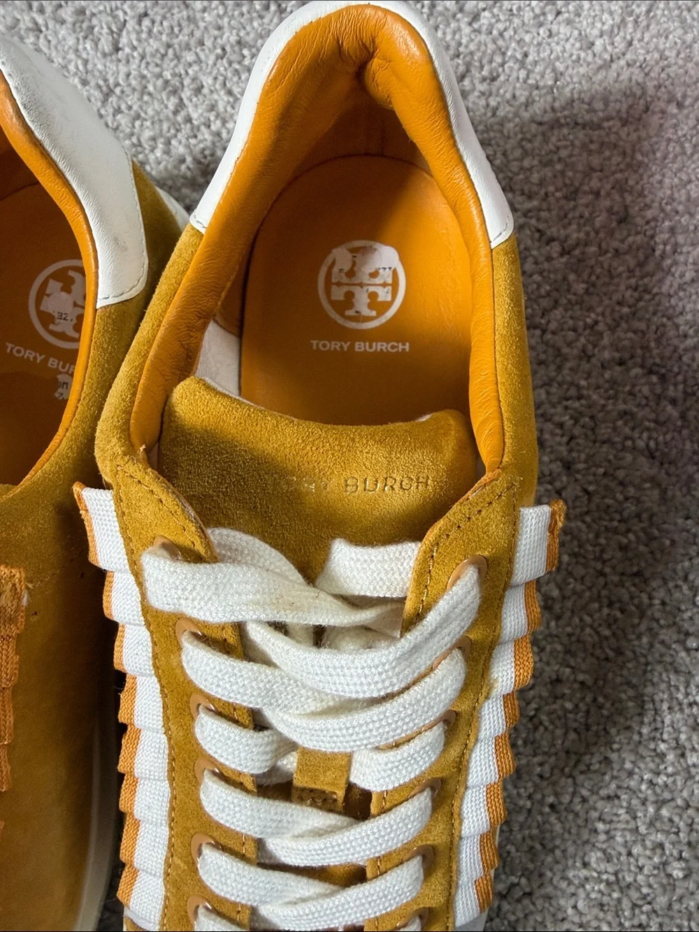 Tory Burch Suede Sneakers in Mustard Yellow Size 9
